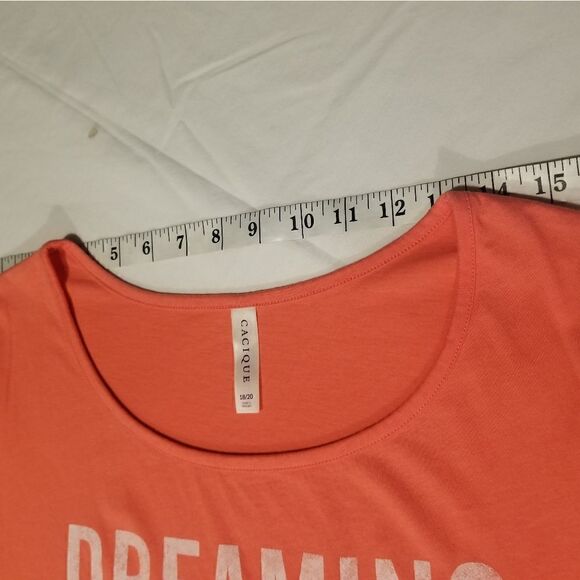 Cacique Sleep Shirt - 18/20 Dream of Vacation NWOT peach color - Picture 7 of 11